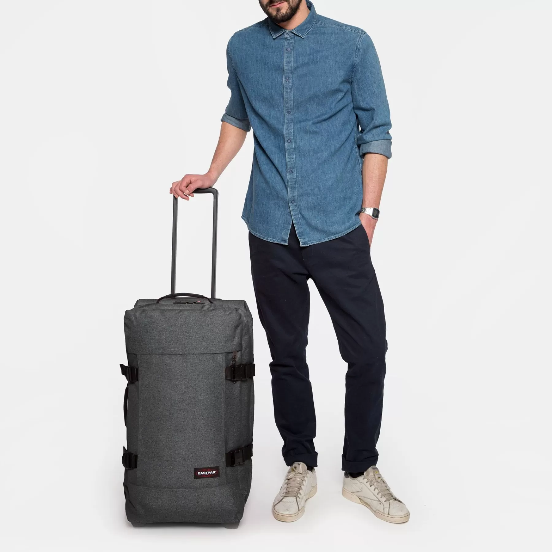 New Eastpak TRANVERZ M Black Denim